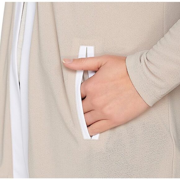 Susan Graver Womens 3X Textured Liquid Knit Open Front Cardigan Black White NWT - Picture 4 of 5